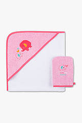 Дитячий рушник-куточок із мочалкою