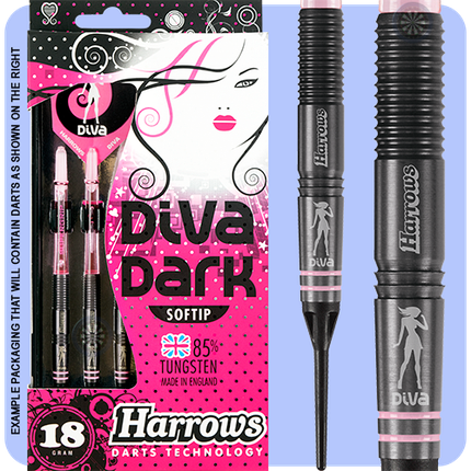 Професійні дроти з вольфрама Diva Dark для електронного дартсу вага 18 грамів Англії Harrows, фото 2