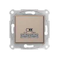USB розетка SDN2710268 для зарядки 2,1 А титан Sedna Schneider, 4316