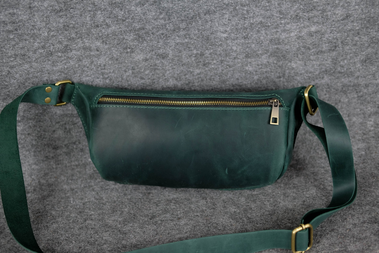 Жіноча сумка "Модель №56 міні" з натуральної шкіри колір Зелений