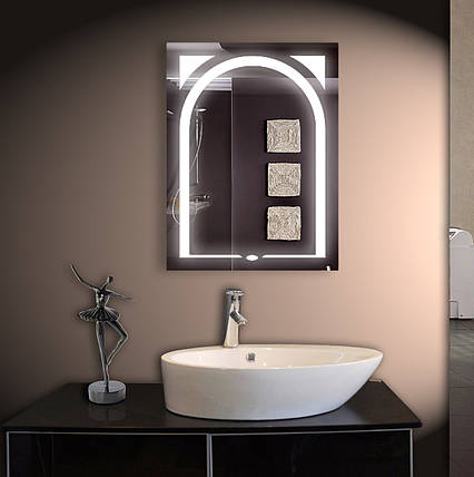 Дзеркало для ванної LED ver-3023 600х800, дзеркало з підсвіткою, фото 2