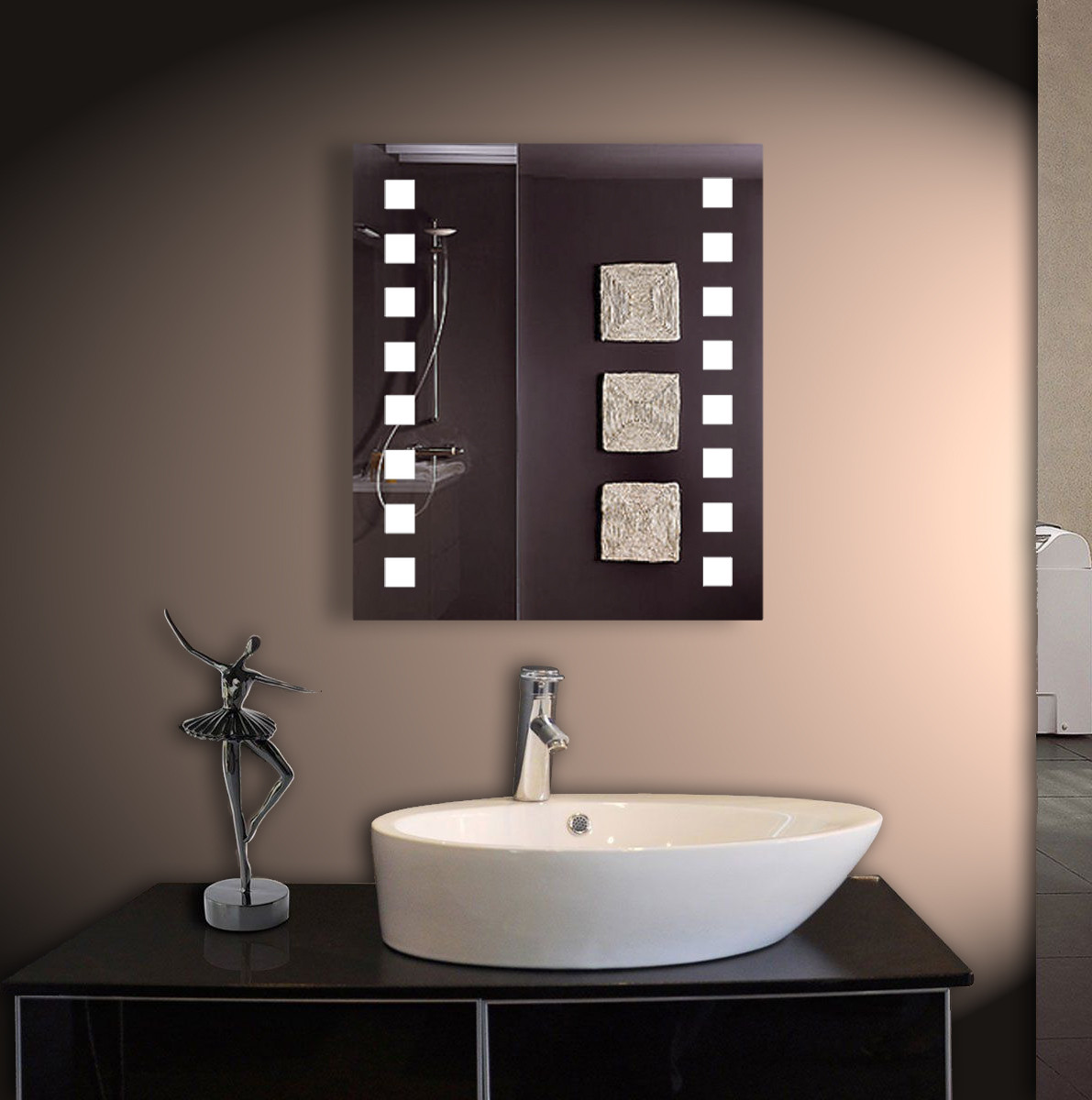 Дзеркало LED ver-3025 600х700 мм, дзеркало з підсвіткою