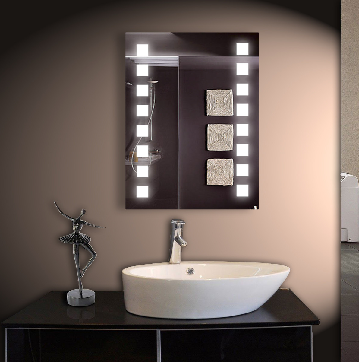 Дзеркало для ванної LED ver-3026 600х800, дзеркало з підсвіткою
