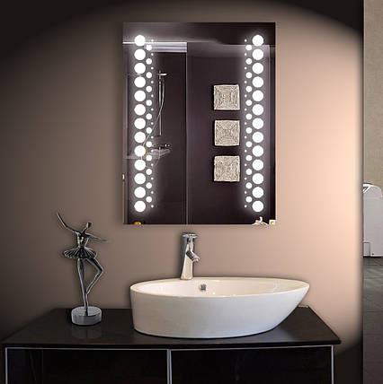 Дзеркало LED зі світлодіодним підсвічуванням ver-3014 600х800 мм, дзеркало з підсвіткою, фото 2