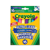 Фломастери дитячі Washable Broad Line Markers, 16 кольорів, Crayola (Крайола)