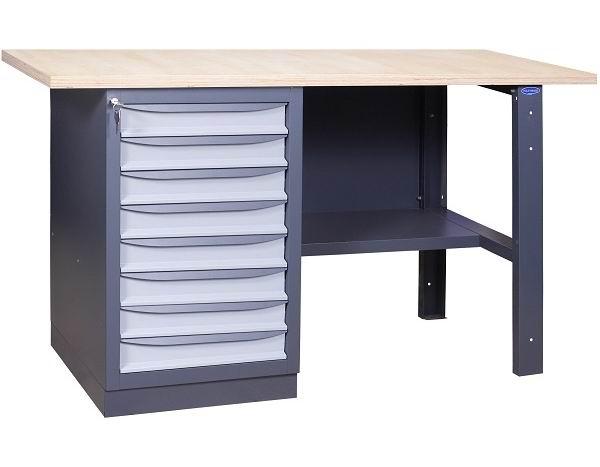 Верстак гаражний слюсарний однотумбовий 31 8М 850(в)х1500(д)х620(гл). Довжина стільниці - 1500 мм.