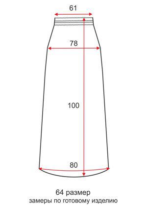 Трикотажна спідниця на резинці - 64 розмір - креслення