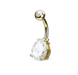 Сережка для пірсингу сталева «Крапелька» Spikes N004-07-GDC