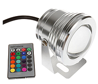 Підводний світильник світлодіодний 10W RGB з пультом управління IP68 Ecolend