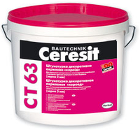 Штукатурка Ceresit CT 63 (Церезит) акриловая "короед" (база), зерно 3,0мм