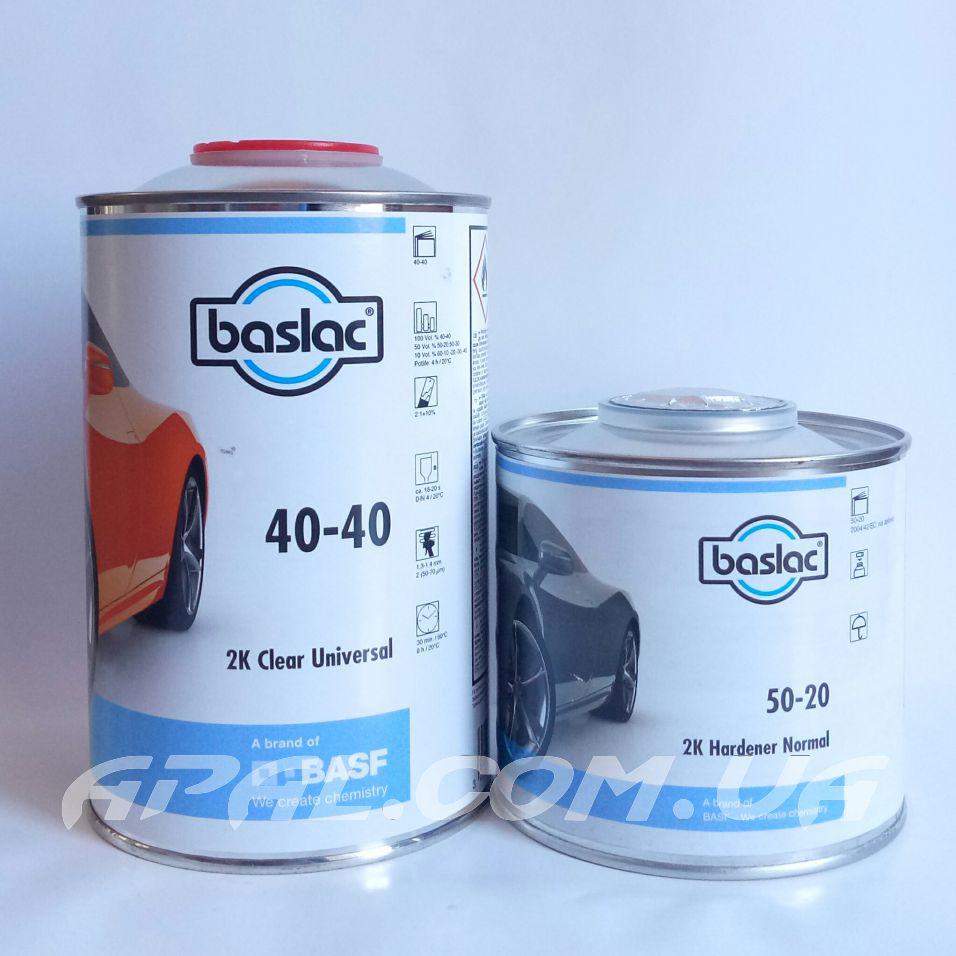 Baslac 40-40 2K Clear Універсальний HS/MS Лак (1л) + затв. 50-20 2K Hardener Normal (0,5 л)
