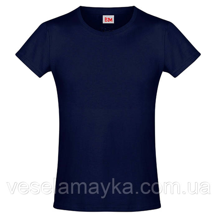 Глибоко темно-синя футболка для дівчаток (Преміум)