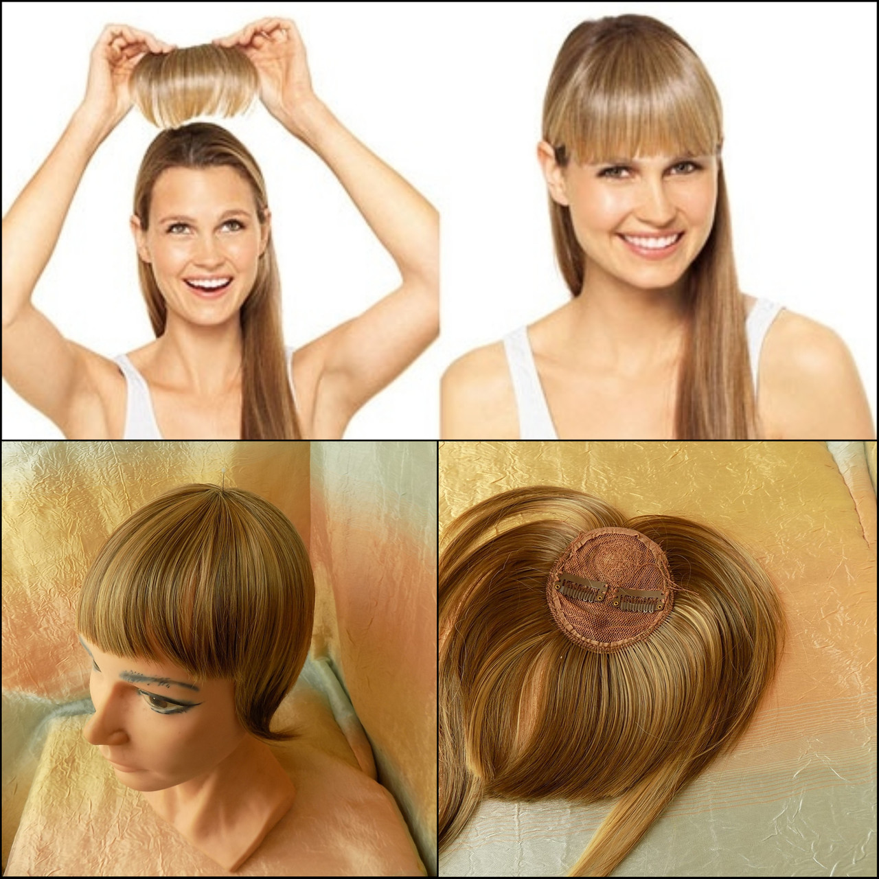 Чілка нчубчік акладна на защіпах (кліпсах) платіново-русява 10-028-12/26, фото 1