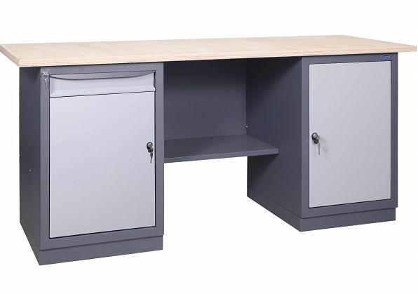 Верстак слюсарний в гараж та автосервіс двутумбовый 41 Д/МД 850(в)х1800(д)х620(гл). Довжина стільниці - 1800 мм.