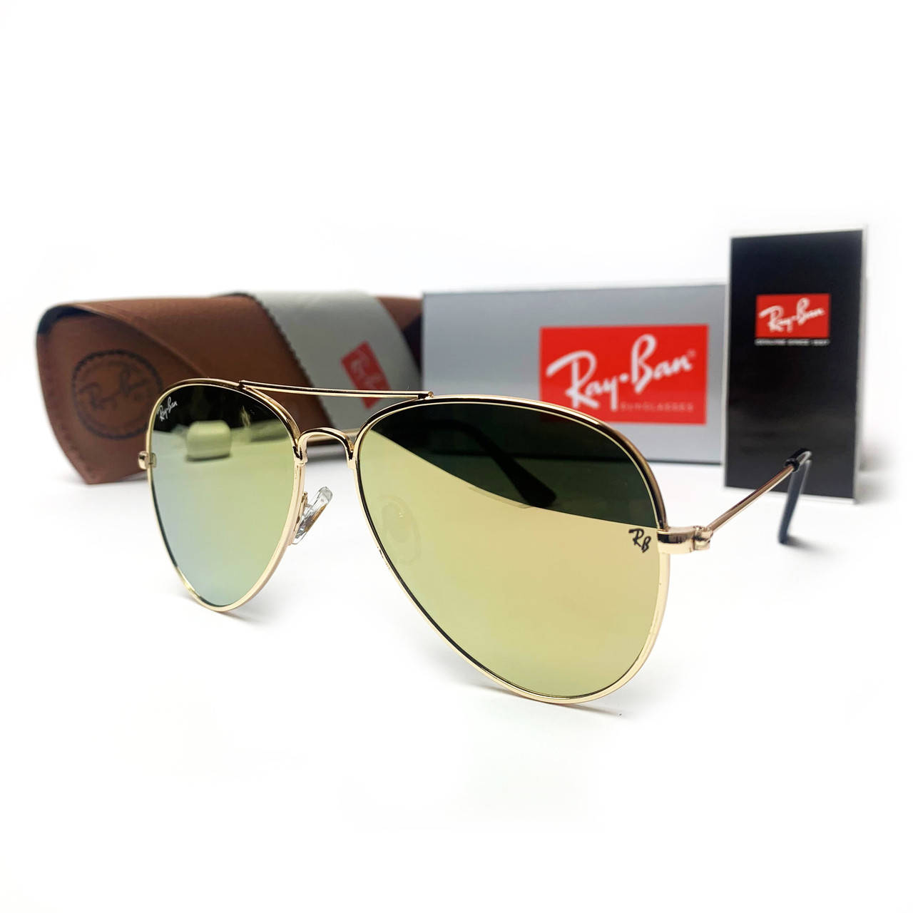 

Солнцезащитные очки R-B Aviator Капли 3025 Золото Зеркальный