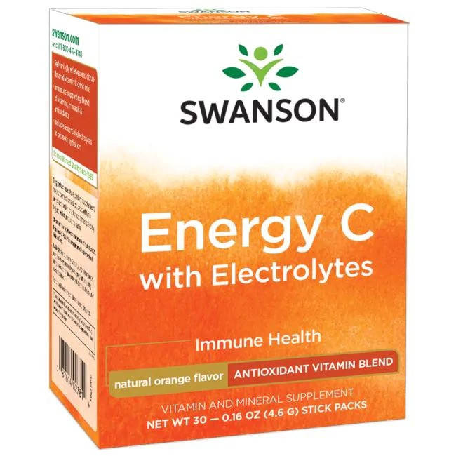 

Электролиты с витамином C, Energy C with Electrolytes, Swanson, 30шт.