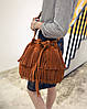 Стильна жіноча сумка під замшу з бахромою, фото 5