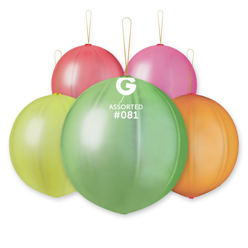 Повітряні кульки Панч- Бол асорті неон 18" (45 см) Gemar