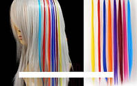 12 штук Накладні кольорові пасма на волосся омбре (квітка в асортименті) 50 см