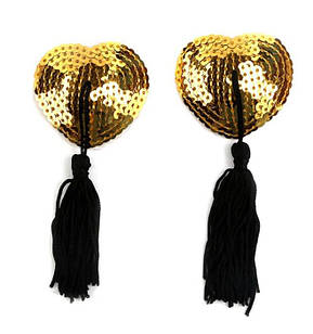 Наклейки на груди, серця для сосків із пензликом