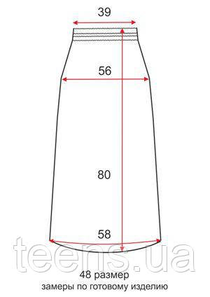 Короткая трикотажная юбка - 48 размер - чертеж