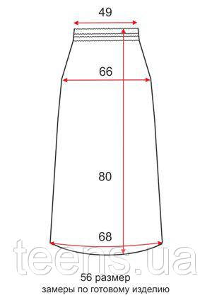 Короткая трикотажная юбка - 56 размер - чертеж