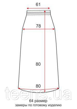 Короткая трикотажная юбка - 64 размер - чертеж