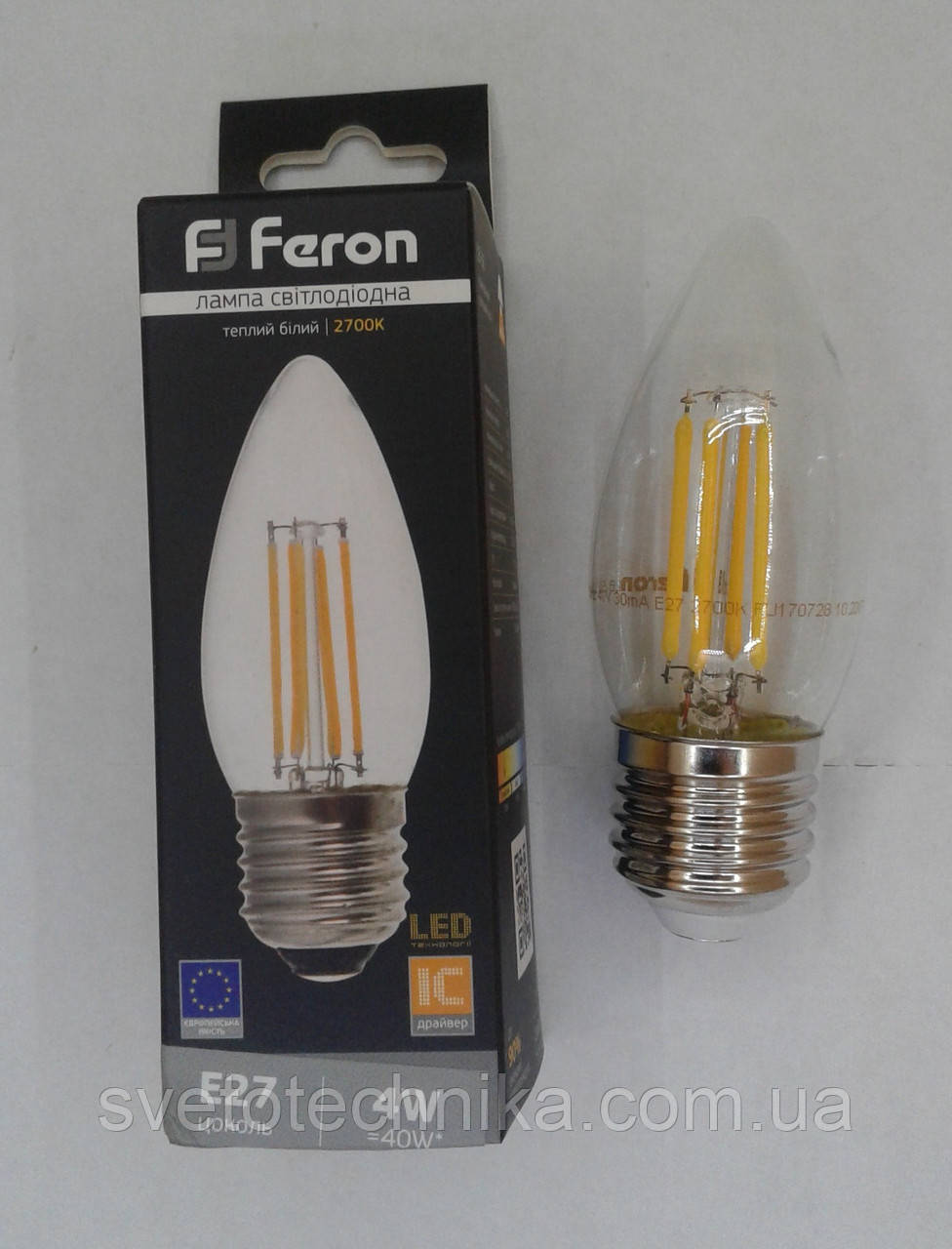 Світлодіодна лампа Feron LB-58 Filament 4W E27 2700К.