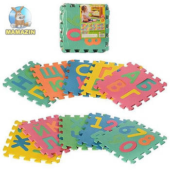 Коврик детский Мозаика, алфавит (укр) и цифры M 2736 G-Rich