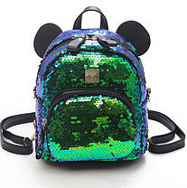 Рюкзак із паєтками та вушками ведмежати, фото 3