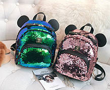 Рюкзак із паєтками та вушками ведмежати, фото 5
