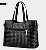Стильний набір жіночих сумок з плетінням, 3в1, фото 6