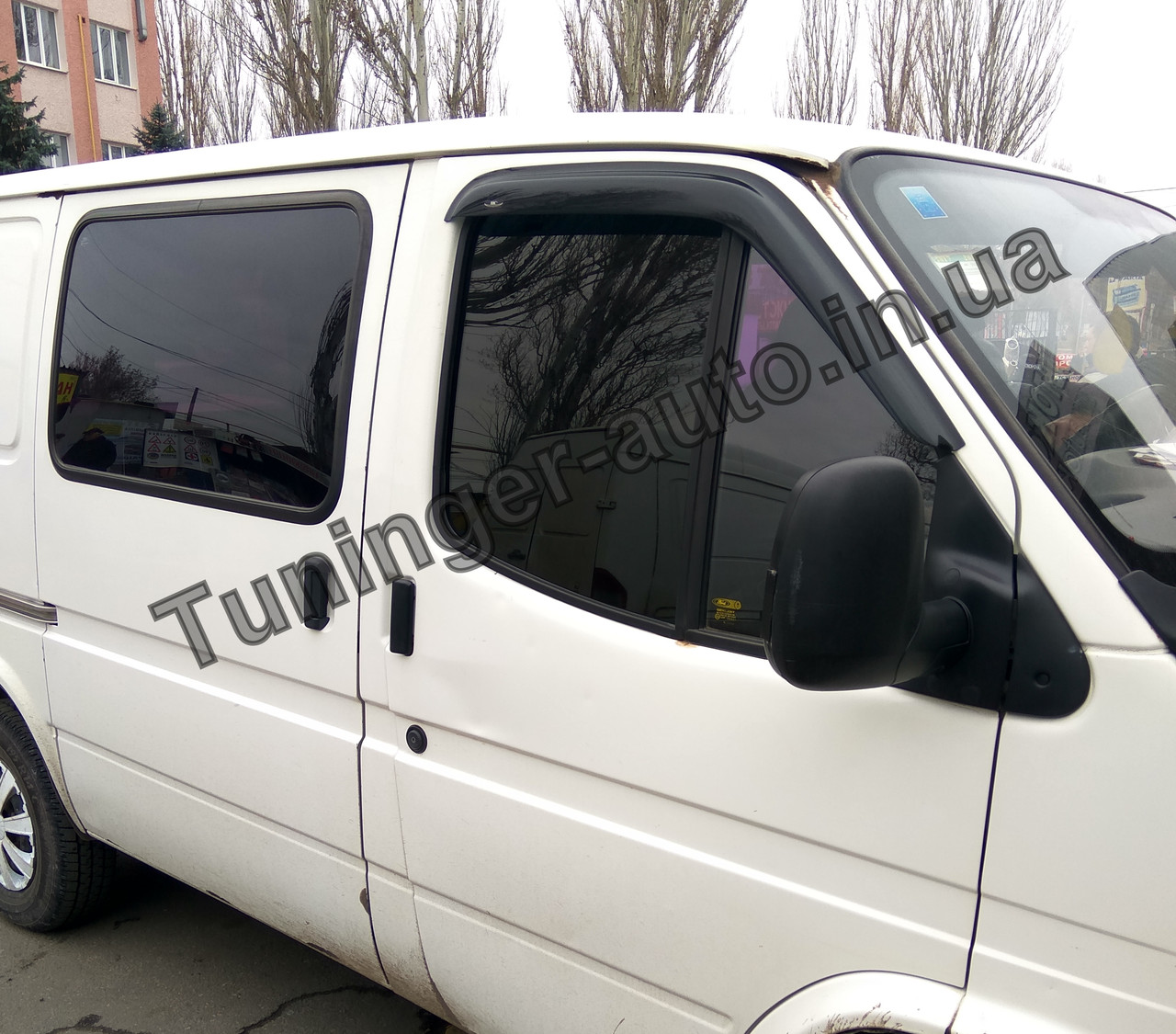 Дефлектори вікон (вітровики) Ford Transit 1986-2000 (Hic)