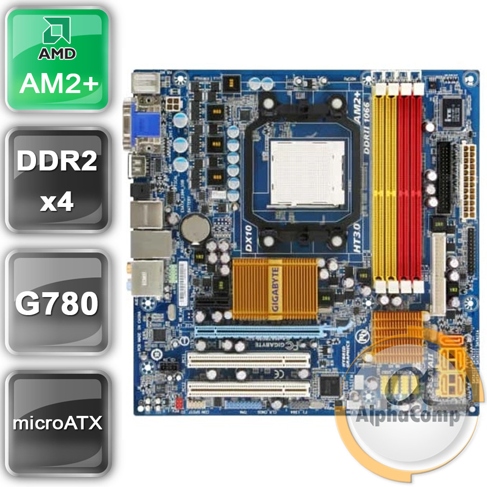 Материнська плата Gigabyte GA-MA78GM-S2H rev.1.0 (AM2+/AMD 780G/4xDDR2) БУ