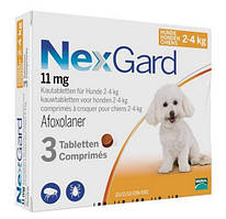 NexGard (Нексгард) - Жувальна таблетка від кліщів і бліх для собак вагою від 2 до 4 кг, 1 шт