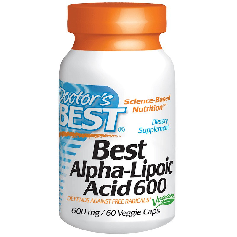 Doctor's Best, Альфа-ліпоєва кислота, 600 мг, 60 капсул, фото 1