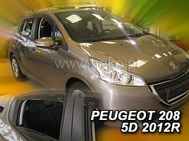 Дефлектори вікон (вітровики) PEUGEOT 208 - 5d 2012R.->(HEKO)