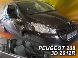 Дефлектори вікон (вітровики) PEUGEOT 208 - 3D 2012R.-→(HEKO)