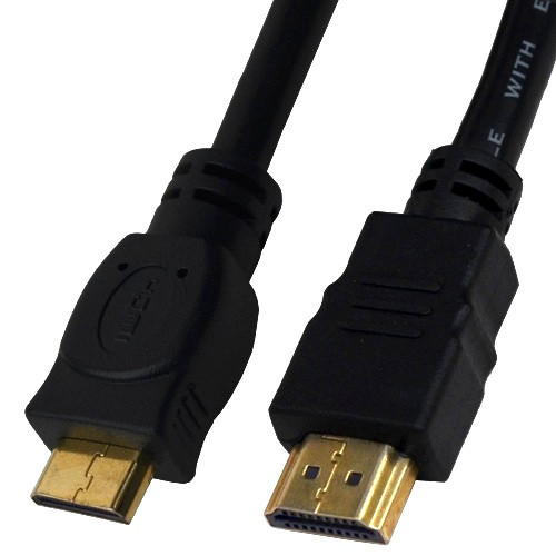 Шнур HDMI (штекер HDMI штекер mini HDMI), "позолочений", діам.-6,0 мм, 1,5 м, чорний