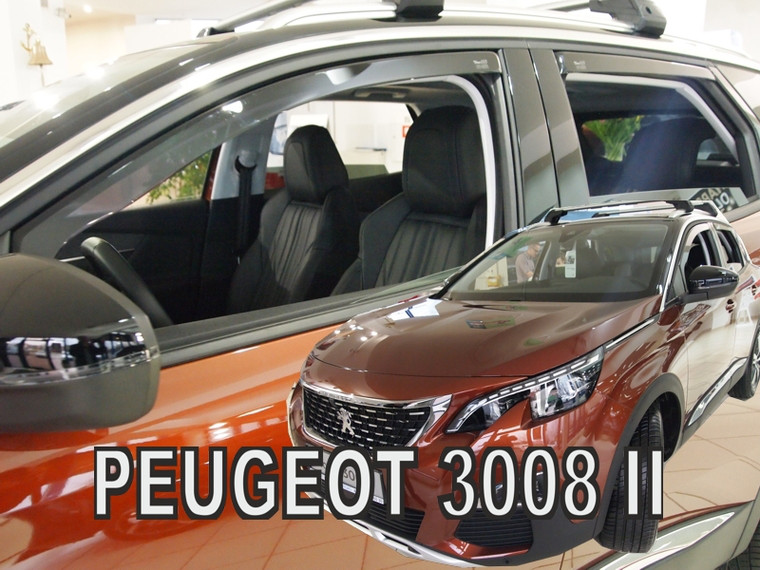 Дефлектори вікон (вітровики) Peugeot 301 2013+ 4D (вставні, 2шт) (Heko), фото 1