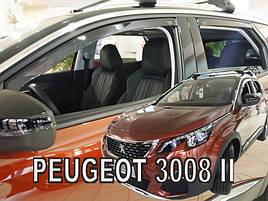 Дефлектори вікон (вітровики) Peugeot 301 2013+ 4D (вставні, 2шт) (Heko)