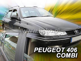 Дефлектори вікон (вітровики) PEUGEOT 406 4d 1995r →(HEKO)