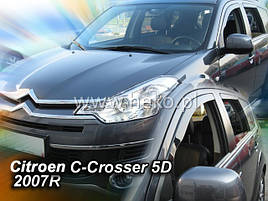 Дефлектори вікон (вітровики) Citroen C-crosser 2007-2012/ Peugeot 4007 2008-> 5D (вставні, кт - 4шт)