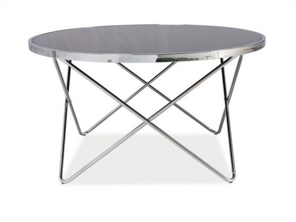 Стіл журнальний в стилі Лофт у вітальню з скла/металу Fabia B Signal, фото 1