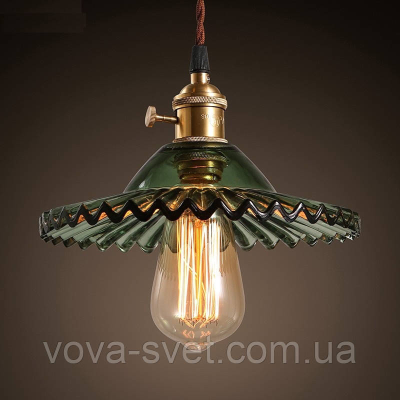 Світильник підвісний [ RETRO GLASS GREEN ]