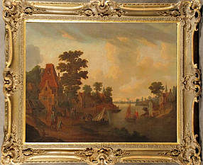 Картина Гавань Голландія 18 століття школа Роберта Гриффера