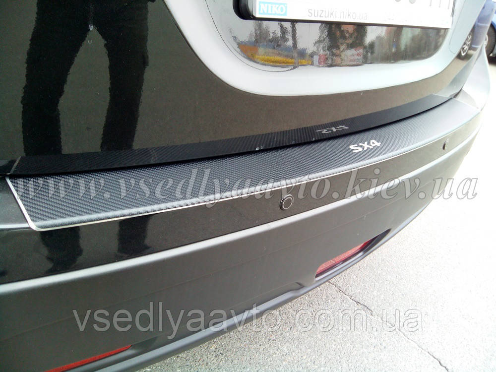 Накладка на Бампер с Загибом Suzuki SX4 II 5-дверка с 2014-2018- Гг ...