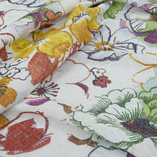 Тюль сітка, квітковий принт