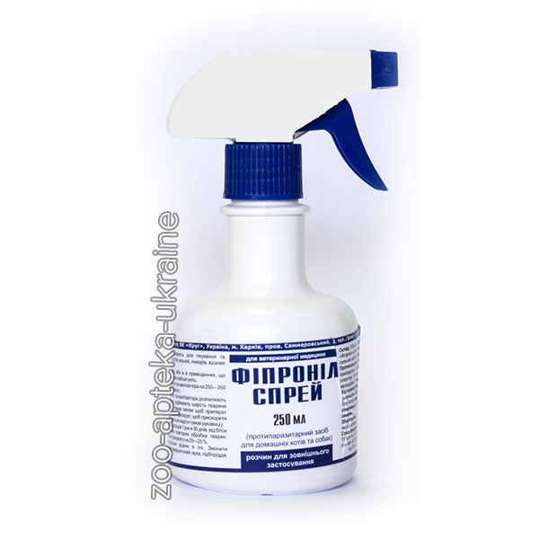 Фіпроніл Спрей 250 мл для Собак і Кішок від бліх, кліщів і вошей