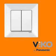 Вимикач 2-х клавішний VIKO Meridian Білий